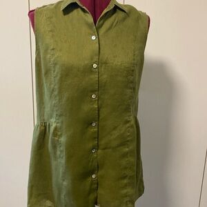 J.Jill -love linen long button up tunic top